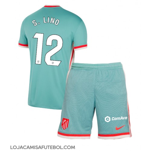 Camisa de Futebol Atletico Madrid Samuel Lino #12 Equipamento Secundário Infantil 2024-25 Manga Curta (+ Calças curtas)